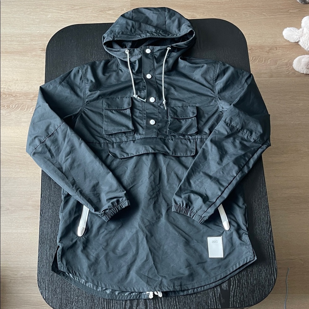 Asics Black Hooded Anorak Pullover